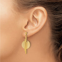 Load image into Gallery viewer, 14K Polished and Brushed Dangle Post Earrings
