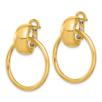 Load image into Gallery viewer, 14K Polished Circle Dangle Omega Back Earrings
