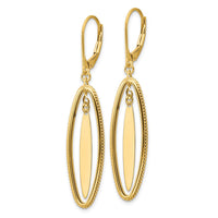 Load image into Gallery viewer, 14K Polished and Textured Dangle Leverback Earrings
