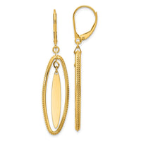 Load image into Gallery viewer, 14K Polished and Textured Dangle Leverback Earrings
