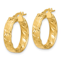 Load image into Gallery viewer, 14k Polished and D/C Hoop Earrings
