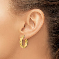 Load image into Gallery viewer, 14k Polished and D/C Hoop Earrings
