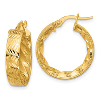 Load image into Gallery viewer, 14k Polished and D/C Hoop Earrings
