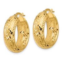 Load image into Gallery viewer, 14k Polished and D/C Hoop Earrings
