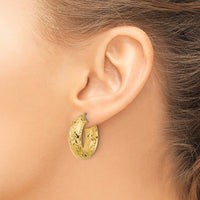 Load image into Gallery viewer, 14k Polished and D/C Hoop Earrings
