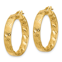 Load image into Gallery viewer, 14k Polished and D/C Hoop Earrings
