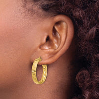 Load image into Gallery viewer, 14k Polished and D/C Hoop Earrings
