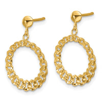 Load image into Gallery viewer, 14K Polished and Diamond-cut Circles Dangle Post Earrings
