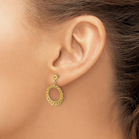 Load image into Gallery viewer, 14K Polished and Diamond-cut Circles Dangle Post Earrings

