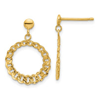 Load image into Gallery viewer, 14K Polished and Diamond-cut Circles Dangle Post Earrings
