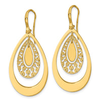 Load image into Gallery viewer, 14K Polished and Diamond-cut Teardrop Dangle Earrings
