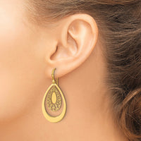Load image into Gallery viewer, 14K Polished and Diamond-cut Teardrop Dangle Earrings
