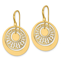 Load image into Gallery viewer, 14K Polished and Diamond-cut Circles Dangle Earrings
