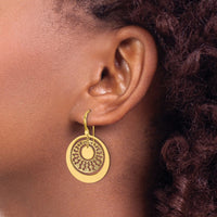 Load image into Gallery viewer, 14K Polished and Diamond-cut Circles Dangle Earrings
