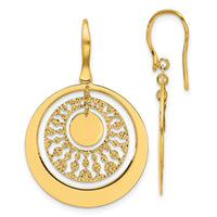 Load image into Gallery viewer, 14K Polished and Diamond-cut Circles Dangle Earrings

