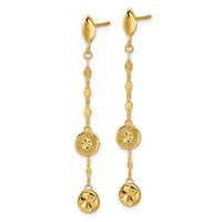 Load image into Gallery viewer, 14K Polished and Diamond-cut Disc Dangle Post Earrings
