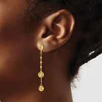 Load image into Gallery viewer, 14K Polished and Diamond-cut Disc Dangle Post Earrings
