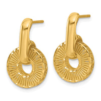 Load image into Gallery viewer, 14K Polished and Diamond-cut Dangle Post Earrings
