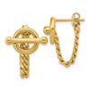 14K Polished Toggle Chain Post Earrings