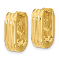 Load image into Gallery viewer, 14K Polished / Grooved Hinged Huggie Hoop Earrings
