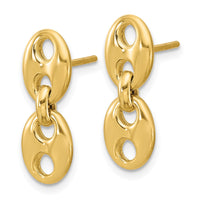 Load image into Gallery viewer, 14K Polished Hollow Dangle post Earrings
