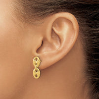 Load image into Gallery viewer, 14K Polished Hollow Dangle post Earrings
