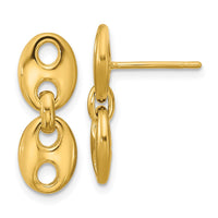 Load image into Gallery viewer, 14K Polished Hollow Dangle post Earrings
