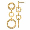 14K Polished Fancy Circle Link Dangle Post Earrings