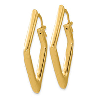 Load image into Gallery viewer, 14K Polished Hollow Diamond Shape Hoop Earrings
