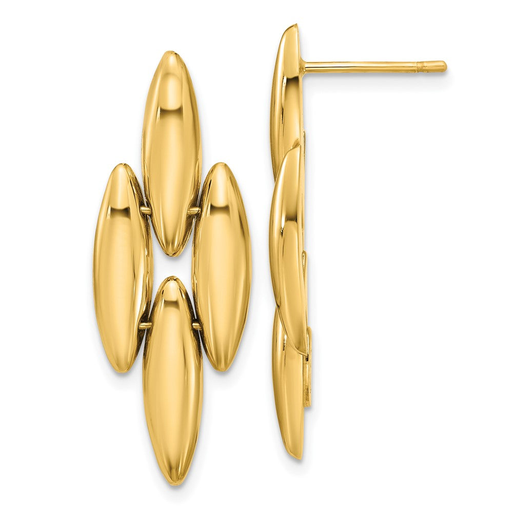 14K Polished Fancy Dangle Post Earrings