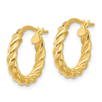 Load image into Gallery viewer, 14K Polished and Twisted Round Hoop Earrings
