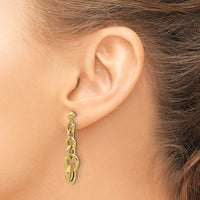 Load image into Gallery viewer, 14K Polished Fancy Circle Link Dangle Post Earrings
