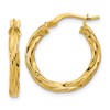 14K Polished Twisted Round Hoop Earrings