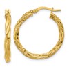 14K Polished Twisted Round Hoop Earrings