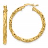 14K Polished Twisted Round Hoop Earrings
