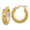 14K Two-tone Polished and Diamond-cut Hoop Earrings