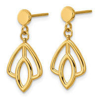 Load image into Gallery viewer, 14K Polished Floral Dangle Post Earrings
