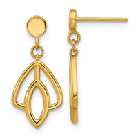 Load image into Gallery viewer, 14K Polished Floral Dangle Post Earrings
