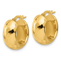 Load image into Gallery viewer, 14K Polished and Diamond-cut Hoop Earrings
