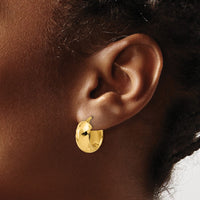 Load image into Gallery viewer, 14K Polished and Diamond-cut Hoop Earrings
