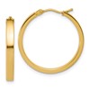 14K Polished Square Tube Round Hoop Earrings