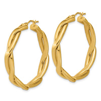Load image into Gallery viewer, 14K Polished Fancy Twist Round Hoop Earrings
