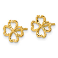 Load image into Gallery viewer, 14K Polished 4-Leaf Clover Post Earrings
