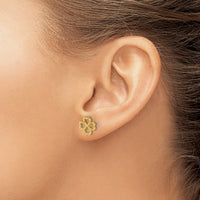Load image into Gallery viewer, 14K Polished 4-Leaf Clover Post Earrings
