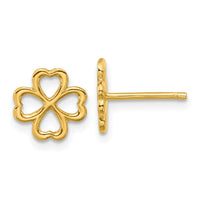 Load image into Gallery viewer, 14K Polished 4-Leaf Clover Post Earrings
