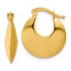 14K Polished Round Hoop Earrings