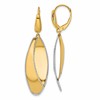 14K Two-tone Polished / Dia-cut Dangle Leverback Earrings