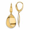 14K Two-tone Polished / Dia-cut Dangle Leverback Earrings