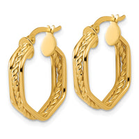 Load image into Gallery viewer, 14K Polished and Twisted Hoop Earrings
