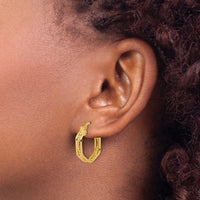 Load image into Gallery viewer, 14K Polished and Twisted Hoop Earrings
